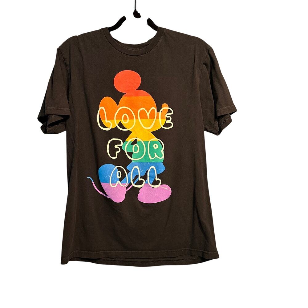 Disney Pride Collection Rainbow Mickey Love for All Tee Shirt Size Medium